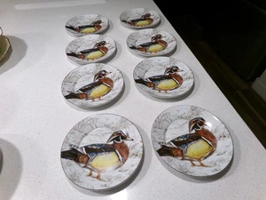 WILLIAMS SONOMA PLYMOUTH DUCK PLATES LOT OF 8 - Picture 1 of 3