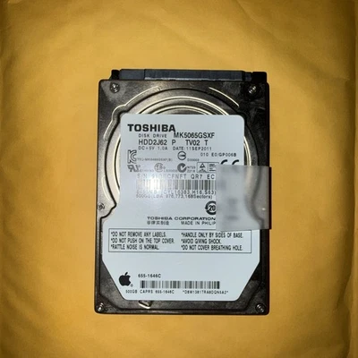 Toshiba MK5065GSXF 500GB 2.5" SATA HD HDD2J62 P TV02 T 010 E0/GP006B 655-1646C - Image 1 of 4