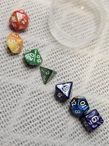 *Bunt* Rainbow Pearl D&D Würfel Set, 7 Würfel, DND Farbmischungen - Bild 1 von 14