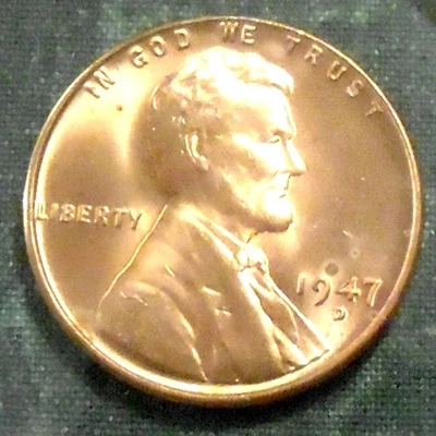 1947 D Wheat Cent BU FuLL RED BRILLIANT UNCIRCULATED Lustrous DENVER PICK YOURS! - Image 1 of 3