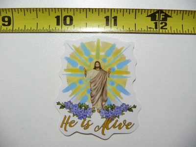 STICKY_SITUATION, UNBRANDED, NOT SPECIFIED HE IS ALIVE JESUS DECAL STICKER FAITH CHURCH CHRISTIAN BELIEF