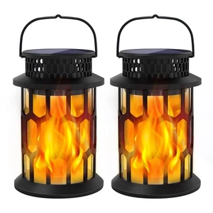 Solar Lights for Outside, Upgraded Solar Lanterns Flickering Flame Outdoor Wa... - Picture 1 of 7