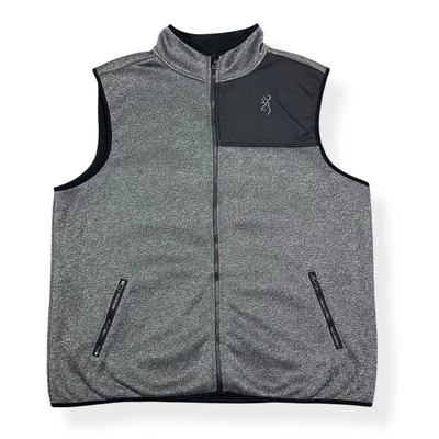 Browning Men’s Maverick Vest Sherpa Lined Gray Black Men’s 2XL Hunting Shooting - Image 1 of 4