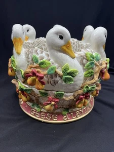 12 Days of Christmas Fitz and Floyd Swans a' Swimming Herzstück Schale - Bild 1 von 6