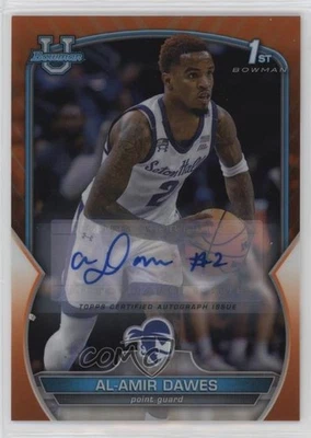 2022-23 Bowman U Chrome Prospect Orange Refractor /25 Al-Amir Dawes #63 Auto - Image 1 of 2