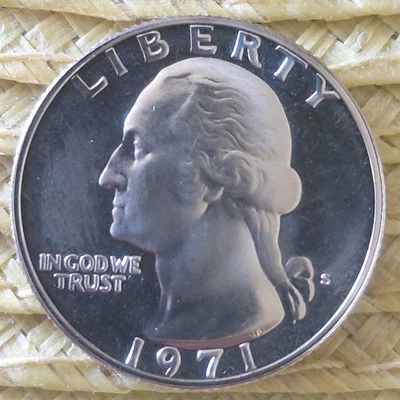 1971-S (CAM) PROOF WASHINGTON QUARTER DDO DDR & Letters on Edge - Image 1 of 2