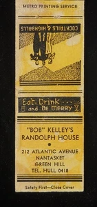 1930er METRO DRUCK Bob Kelley's Randolph House Tel. Rumpf 0418 Nantasket MA MB - Bild 1 von 2