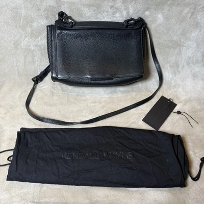 Kendall and Kylie Black Faux Vegan Leather Bag With Dust Bag Beautiful Purse - Image 1 of 4