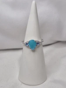 Bomb Party Ring Size 7 "Sweet As Sugar" Aqua Blue Spinel On Rhodium RBP6576 - Picture 1 of 3