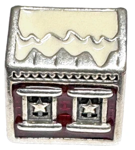 Pandora Retired Sterling Silver Santa's Home Christmas Charm 792003ENMX - Picture 1 of 7