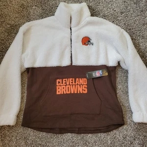 Cleveland Browns Damen Large NFL G-III 4Her Carl Banks 1/2 Zip Sherpa Pullover  - Bild 1 von 9