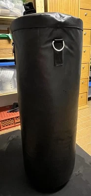 Boxsack 100cm hoch, Durchmesser 37cm, Volumen 108L, 35kg, Kunstleder schwarz   - Bild 1 von 2