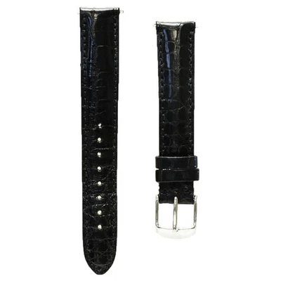 Correa de reloj Michele de cocodrilo negra de 16 mm para mujer 301722106 Foto 1 de 2