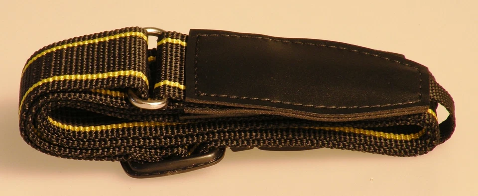 ROWI Cinghia fotocamera tracolla reflex mirrorless NERA CON RIGHE GIALLE