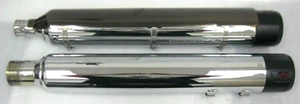 Harley-Davidson 21 & Later M8 CVO Chrome Mufflers 64900731A/32 & Empire End Caps - Picture 1 of 12