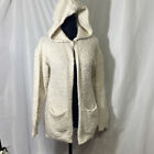 Dkny White Singe Button Hooded Sweater Size Large