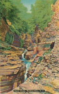 Postal Nueva York Upper Gorge Watkins Glen lino sin publicar - Imagen 1 de 2