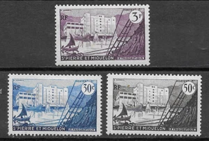ST.  PIERRE & MIQUELON , FRANCE , 1955/56 , SET OF 3 STAMPS  , VLH , CV$3.50 - Picture 1 of 1