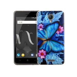 Wiko Jerry 2 Etui na telefon komórkowy Futerał ochronny Niebieski Motyl Cover Bumper Futerał Etui - Zdjęcie 1 z 3