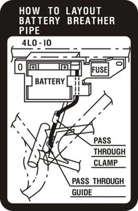 CALCOMANÍA DE ADVERTENCIA DE BATERÍA YAMAHA RD250LC Y RD350LC - Imagen 1 de 1