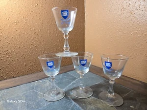 VINTAGE WINE DRINKING GLASSES YALE UNIVERSITY LUX ET VERITAS 5 1/4" Set of 4 - Picture 1 of 4