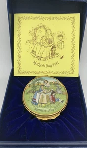 HALCYON DAYS Muttertag 1982 EMAILLE SCHMUCK PILLENDOSE MIT COA & Präsentationsbox - Bild 1 von 11