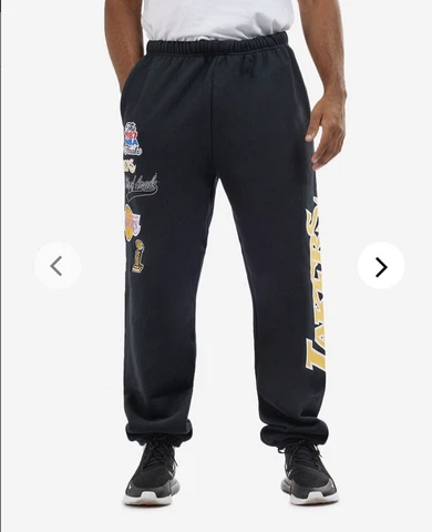 Mitchell & Ness Los Angeles Lakers NBA Champ City Fleece Sweatpants Men's Large Cover
