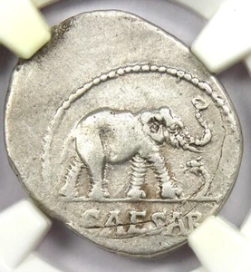 Julius Caesar AR Denarius Silver Elephant Coin 49 BC - Certified NGC Choice VF - Picture 1 of 4