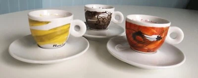 Amici  ILLY COLLECTION  3  ESPRESSO TASSEN   PETER ROESCH  1997 SCHWUNG SELTEN  - Bild 1 von 4
