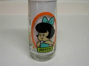 THE FLINTSTONE KIDS "BETTY" 1986 PIZZA HUT GLASS! NEW! L@@K! - Picture 1 of 2