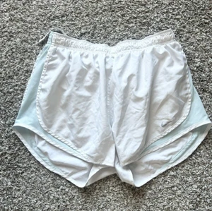 ☑️ Nike Dri-FIT Running Shorts White/Light Blue Girl's Size XL 1536 - Picture 1 of 12