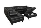 Modern Sectional Sofa Set Vegan Leather Upholstered Left Chaise Couch 4 Seaters