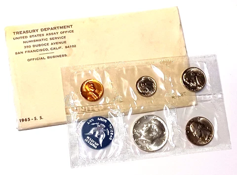 1965 U.S. Special Mint 40% SILVER PROOF Set in Original Envelope Cover