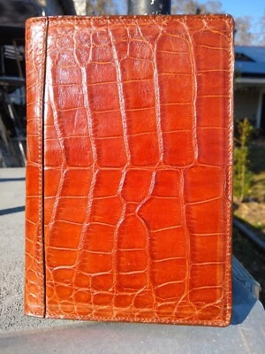 Wild Alligator Small Writing Note Pad Portfolio gator swamp Cognac FEB3 - Image 1 of 4