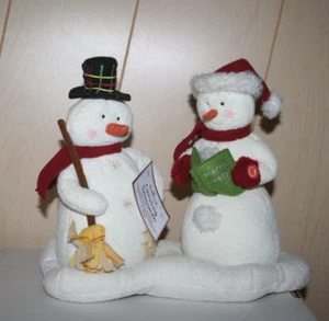 Peluche Hallmark Mr and Mrs Snowman Jingle Pals Singing 2003 nuevo con etiquetas - Imagen 1 de 3