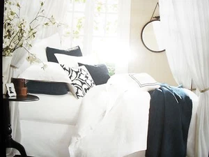 HAMPTON HILL WHITE QUEEN COASTAL COTTAGE HILL MATLESSE 9 PIECE COMFORTER SET - Picture 1 of 9