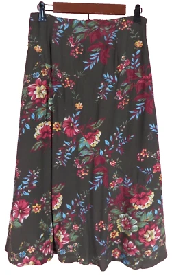 SK10834 COLDWATER CREEK Womens 100% Rayon Flared Skirt Midi Floral Multicolor PM - Image 1 of 4