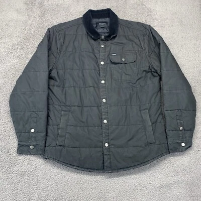 Brixton Jacket Mens Large Black Quilted Snap Button Working Class - Image 1 of 4