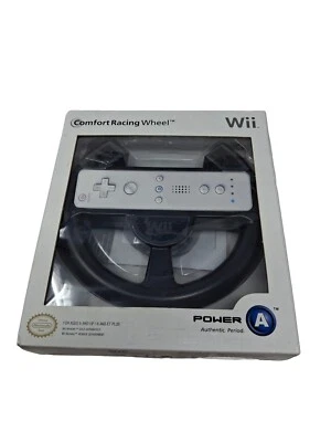 Nintendo Wii Negro Comfort Racing Wheel Power A Videojuego En Caja CIB Foto 1 de 4