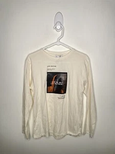 Zara Hologram Shirt Boys Size 13-14 Cream Long Sleeve Snow Tiger - Picture 1 of 5