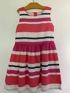 NWT Gymboree “CIAO PUPPY” Sleeveless STRIPED DRESS fully Lined Cotton Blend Sz 5 - Picture 1 of 5