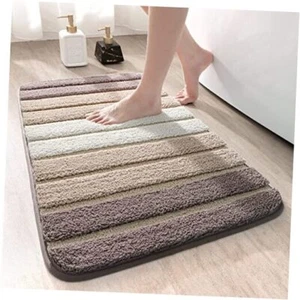 Bath Mat Bathroom Rug Absorbent Non-Slip Washable Shower 16"x24" Light Brown - Picture 1 of 7