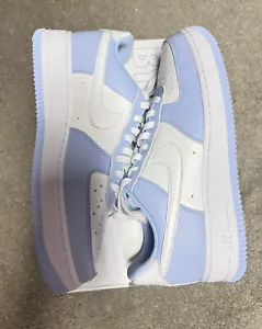 Women Size 10.5 - Nike By You Air Force 1 White/ Baby Blue DV3907-900 - Picture 1 of 5