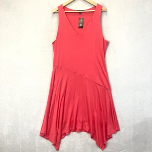 NWT INC International Concepts Handkerchief Hem Dress Womens XL Pink Sleeveless - Picture 1 of 14