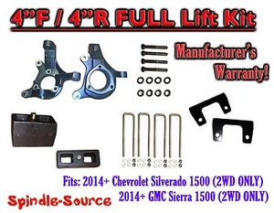 Kit elevador de husillo de 4""/4"" para Chevrolet Silverado GMC Sierra 1500 2014-2016 2x4 - Imagen 1 de 2