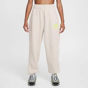 Girls' Nike Sportswear Club Fleece Loose Jogger Sweatpants Light Bone Size Large - Picture 1 of 9