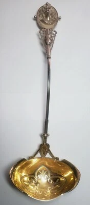1800s Wood & Hughes Sterling Silver Large 15.75” Punch Ladle Greek Revival - Image 1 of 4