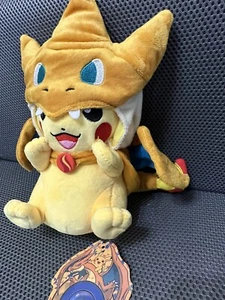 NEU Pokemon Center Pikachu Mega Charizard Y Cape Poké Plüschtier weich Japan - Bild 1 von 11