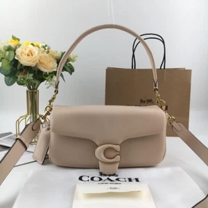 COACH Pillow Tabby 26 Crossbody Shoulder Bag Ivory Brass Leather C0772 OUTLET - Picture 1 of 9