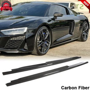 Kit de alerón labial de extensión de faldones laterales de fibra de carbono seca para Audi R8 V10 2020-2023 - Imagen 1 de 12